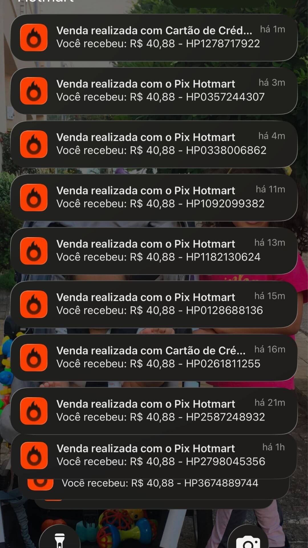 Prints de venda Hotmart
